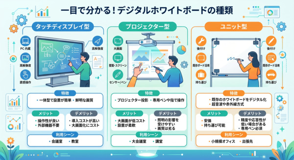 デジタルホワイトボードの種類イメージ
